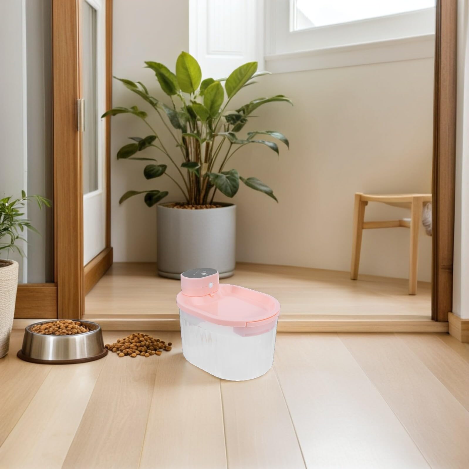 Fontanella per Gatti e Cani senza Fili con Sensore di Movimento Intelligente Dispenser Acqua Pet con Circolazione Continua e Design per Acqua e Pulita Rosa