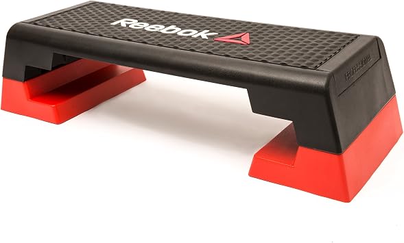 Reebok Fitness Multipurpose Adjustable Aerobic and Strength Training Workout Step Platform for HIIT, Cardio, and General Sessions