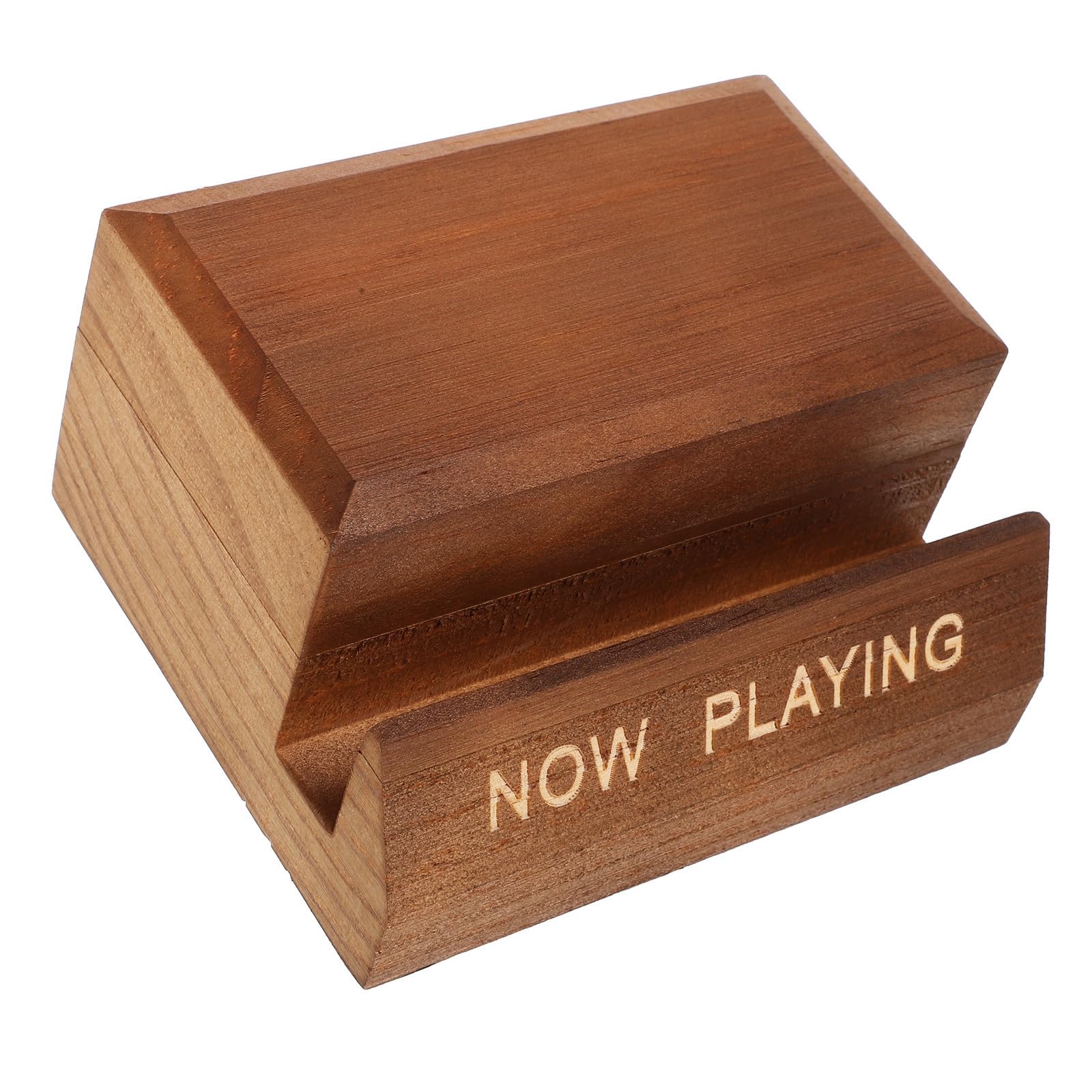 Soporte de Vinilos de Madera Natural | Organizador de Escritorio Elegante