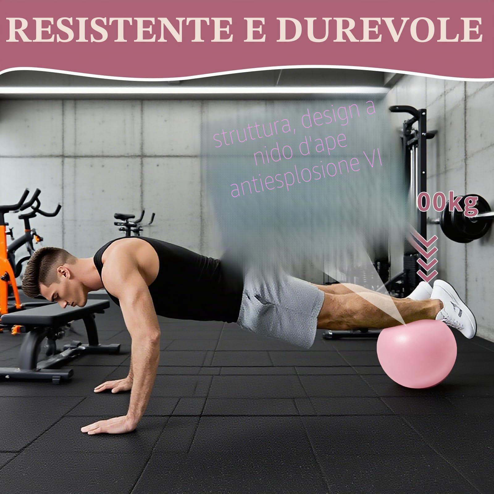 Vortix 3/6 palline da pilates, 25 cm, anti-esplosione e antiscivolo, piccola palla da ginnastica con tubo gonfiabile, palla da pilates per muscoli del pavimento pelvico, per yoga e fitness