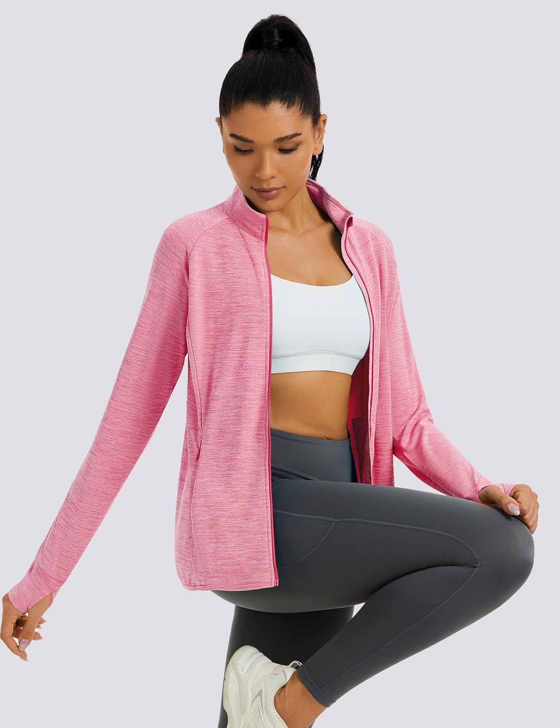 MAGCOMSEN Women's UPF 50+ Athletic Jackets Full Zip Lightweight Workout Jacket SPF Sun Protection Shirts Hiking Running - Image 5