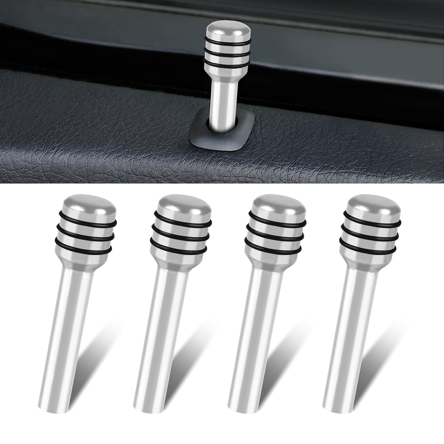 Aluminium Car Door Lock Knob 4 PCS Door Knob Pull Pins for Alto 800 Car Accessories Universal for All Cars (Black) — Amazon image 7