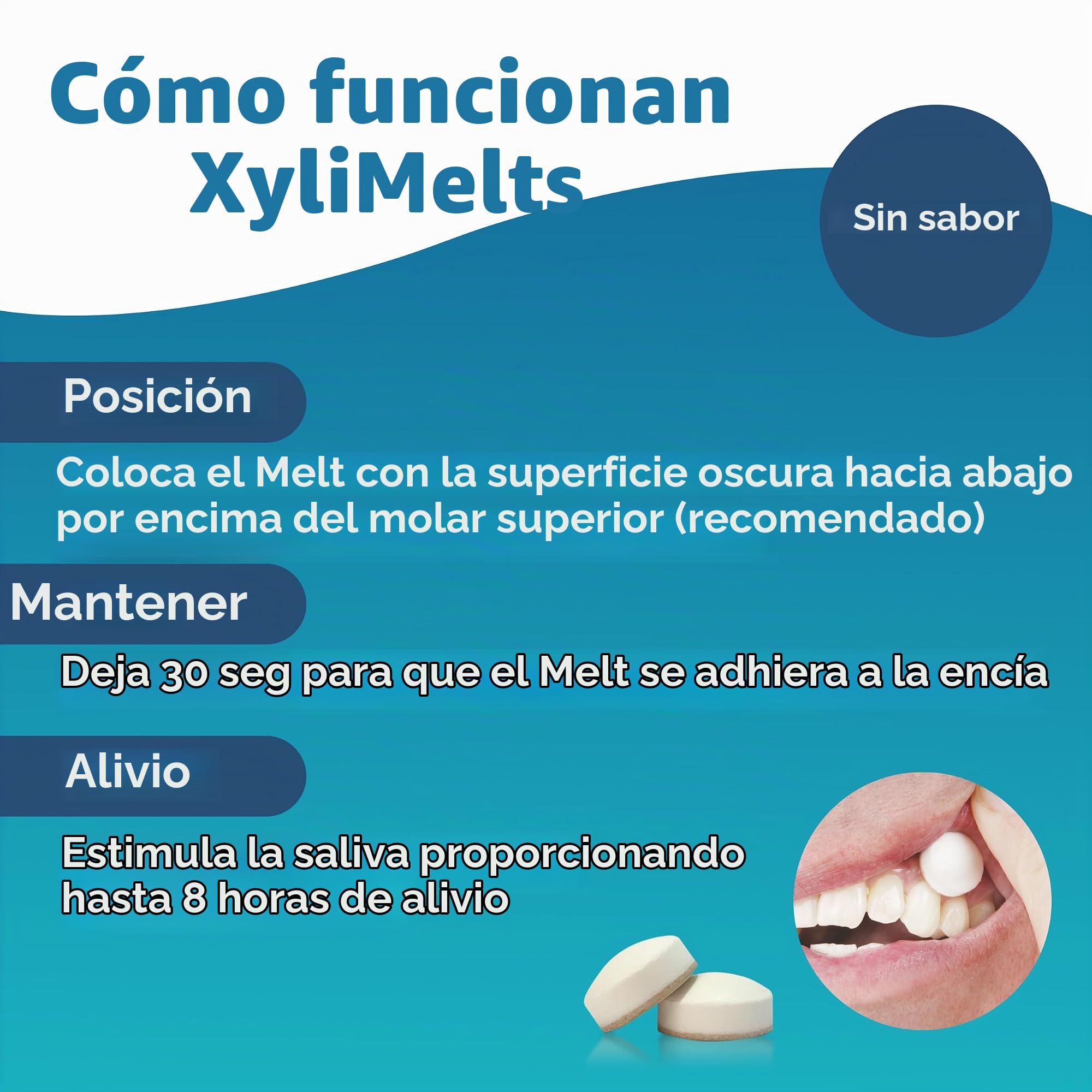 OraCoat XyliMelts 80 pastillas adhesivas contra la sequedad bucal, discretas, se pueden utilizar mientras se duerme, vegano, sin menta