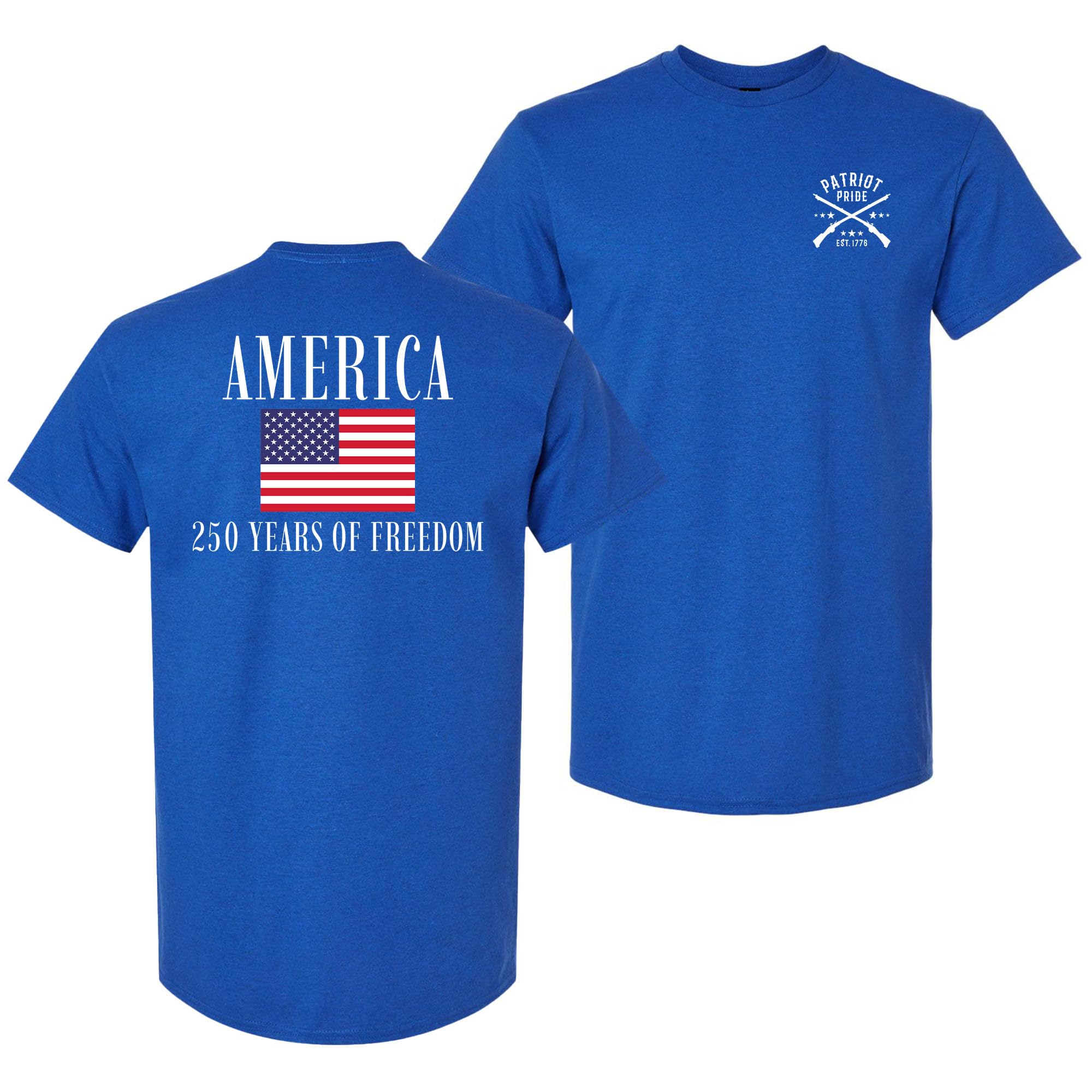 Patriot Pride Herren Graphic T-Shirt - America 250 Years of Freedom American Flag Design