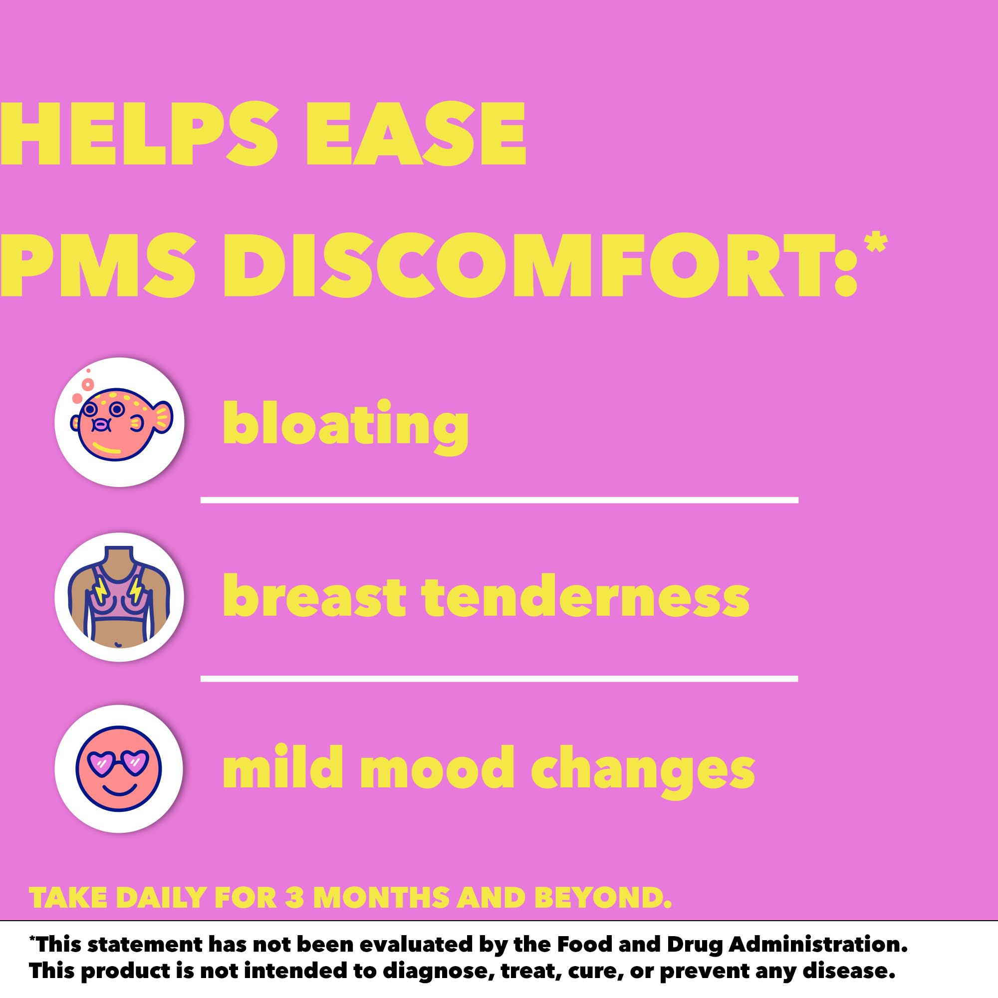 MIDOL Supplements Peace Out PMS, PMS Support Supplement, Formulated with Chasteberry to Help Ease Breast Tenderness & Mild Mood Changes, Also with Ginger Powder & Valerian Extract, 30 Count