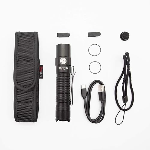 Miniatura 5 de ThruNite TT20 Linterna Max 2526 de alto lúmenes USB C recargable linternas con doble interruptor (negro - blanco frío)