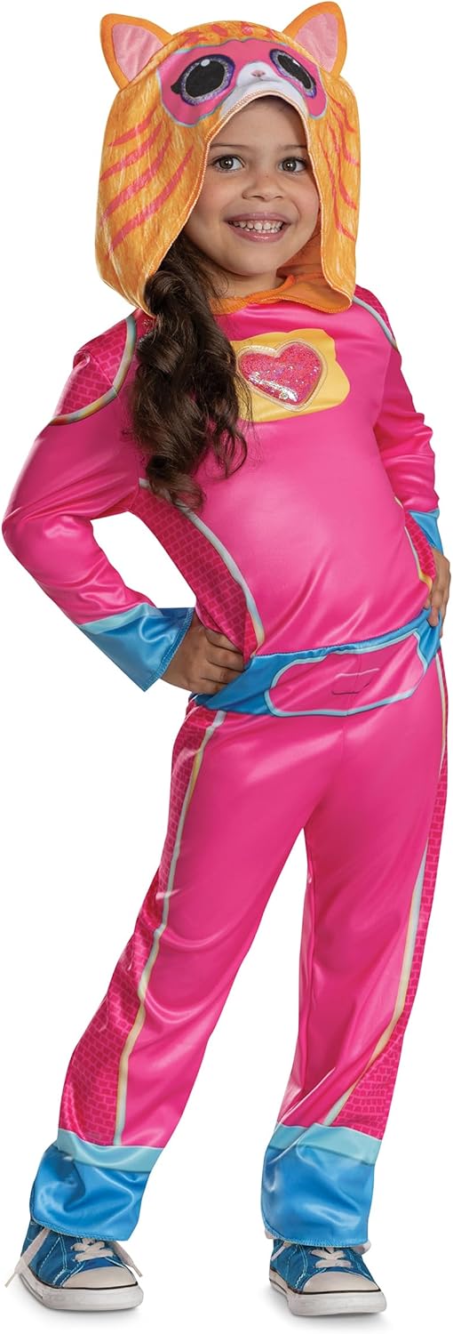 Disney Super Kitties Ginny Costume for Kids, Official Super Kitties Costume Outfit with Headpiece