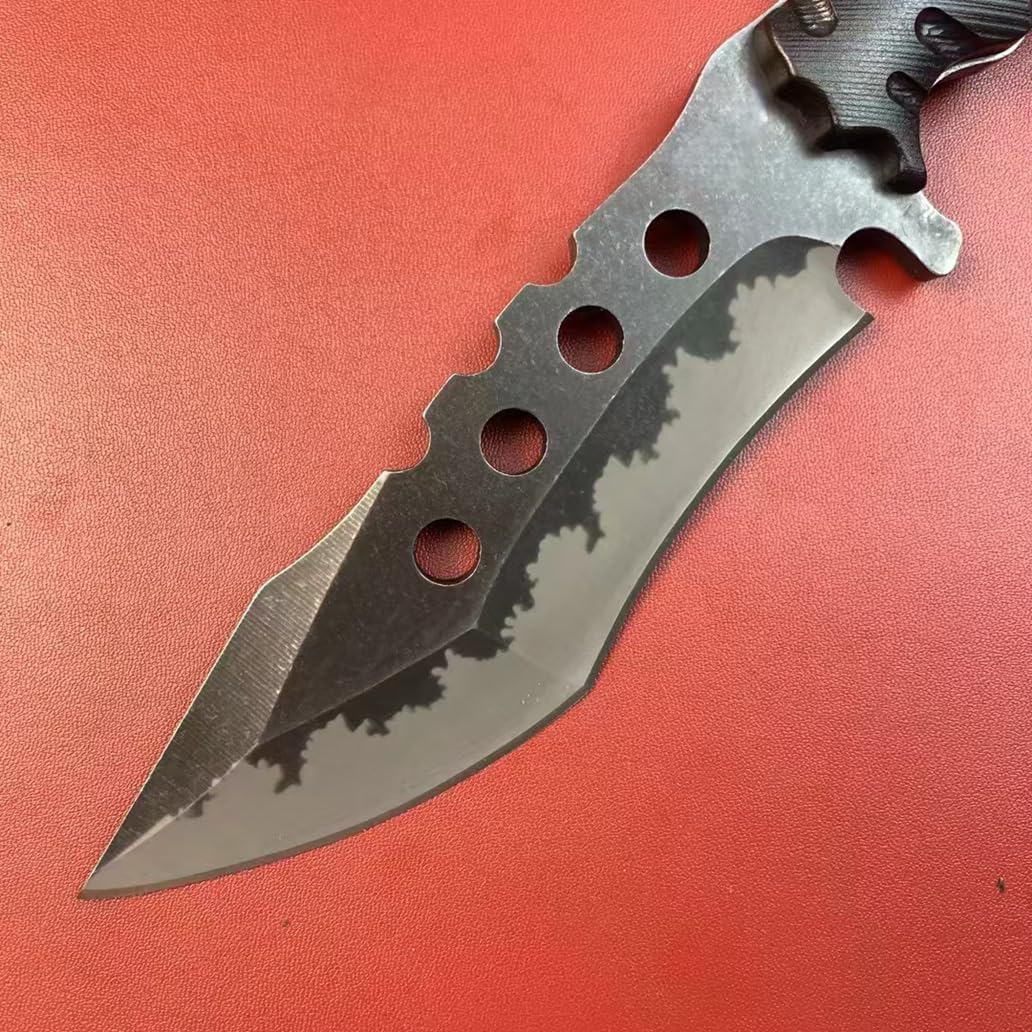 Generico TEERMA P6Q Forgiatura integrata fixed blade Coltello multiuso, Utilizzato principalmente per campeggio, caccia, pesca, esplorazione della giungla, escursionismo