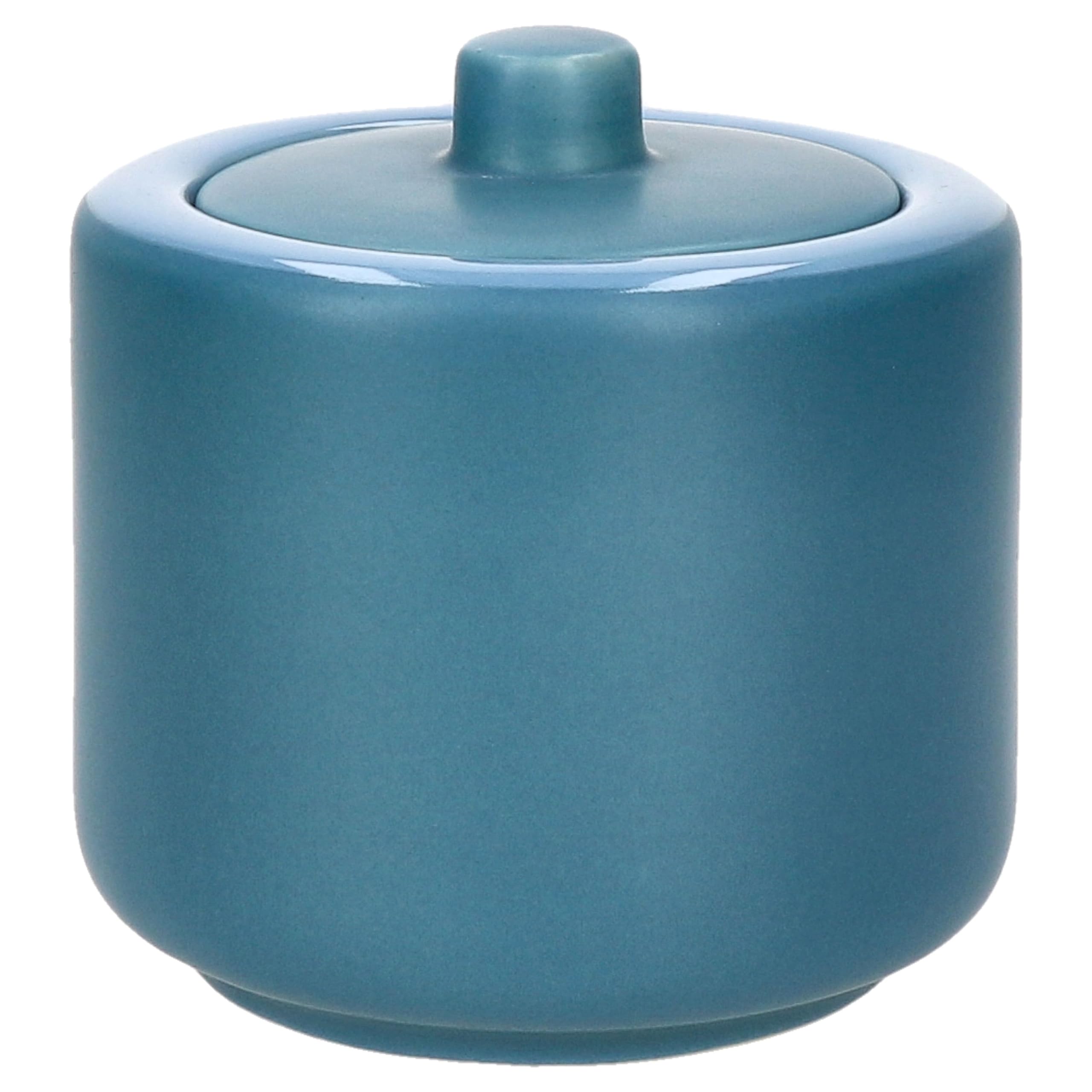 Ritzenhoff & Breker Jasper 2tlg. Set Milchkännchen 140ml & Zuckerdose 240ml Ozeanblau I Sahne-Kanne, Gießer für Kondensmilch, Dose mit Deckel für Würfelzucker I Kaffee-Zubehör