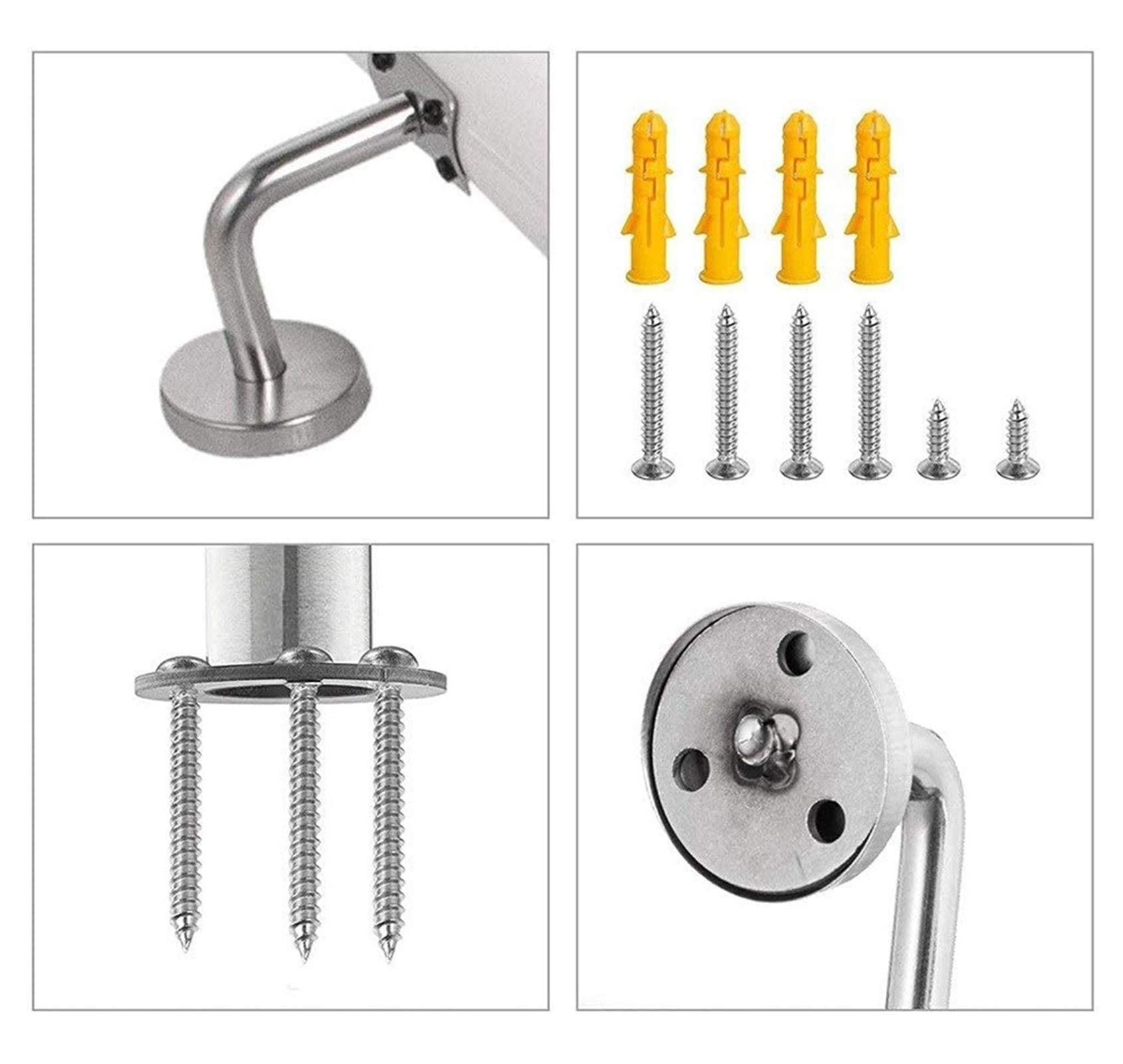 Corrimano per scale, ringhiera per scale di sicurezza antiscivolo in legno bianco, barra di supporto per anziani per loft interno contro il muro, 0,5 m-6 m antiscivolo (dimensioni: 3,5 M(11,5FT)) (5