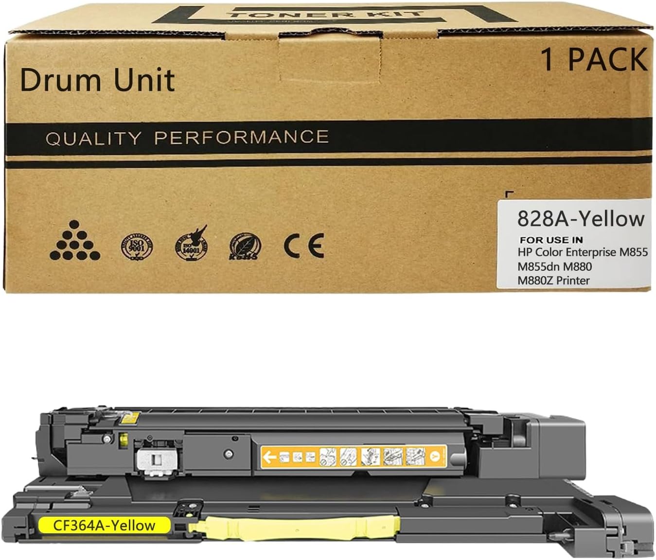 828A CF364A Imaging Drum Unit Compatible for HP Color Enterprise M855 M855dn M880 M880Z Printer High Yield 30,000 Pages(1 Pack Yellow)