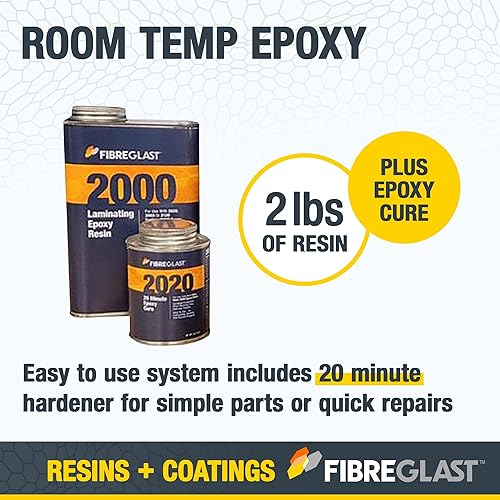 Miniatura 5 de Fibre Glast Kit de reparación de endurecedor epoxi de grafito de carbono todo en 1, para laminación de piezas marinas automotrices, puerta de capó,