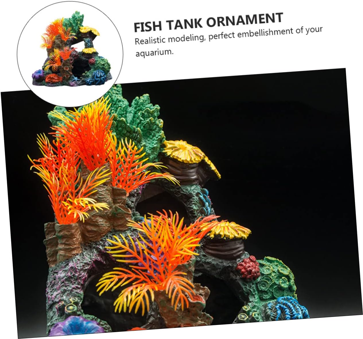 Housoutil 1pc Fish Tank Coral Ornament Lifelike Aquarium Decoration for Freshwater and Tanks Realistic Landscape Decor for Fish and Shrimp Hideouts