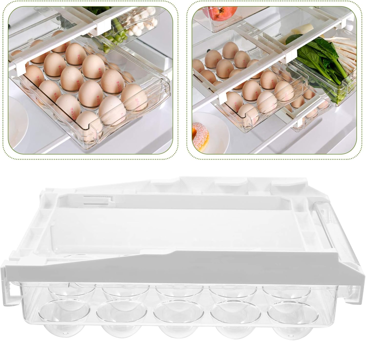 1Pc Type Egg Container with Snap Design Refrigerator Egg Storage Box for Efficient Kitchen Organization Space Saving Egg Holder for Home Use