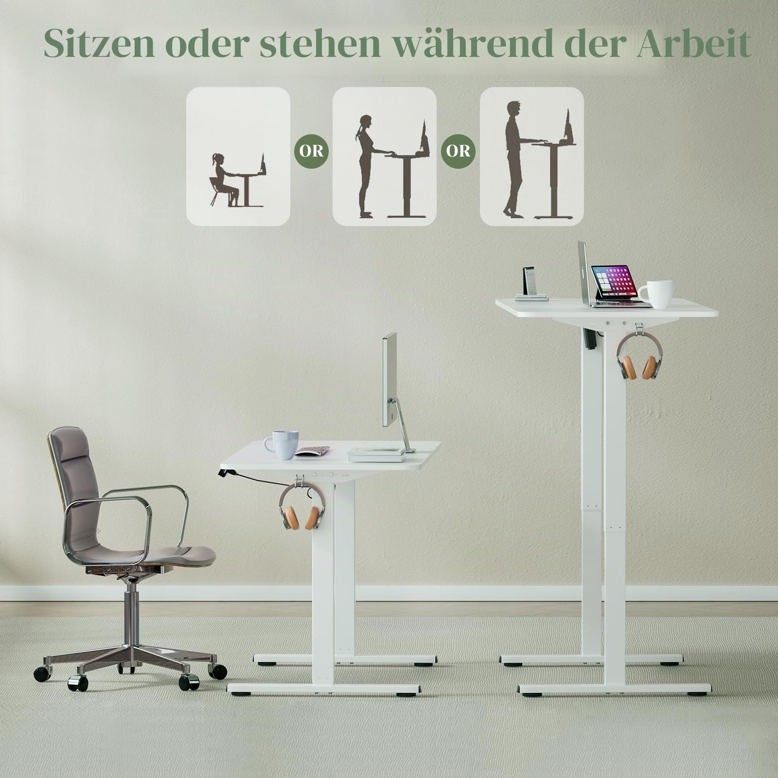 buybyroom Höhenverstellbarer Schreibtisch Gestell | Elektrischer Schreibtisch Gestell mit Funktions-memory für Homeoffice (Ohne Tischplatte)