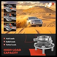 Vista 4 de A-Premium Cojinete de rueda trasera y conjunto de cubo con 4 lengüetas compatible con Mazda MX5 Miata 2016-2022, solo RWD