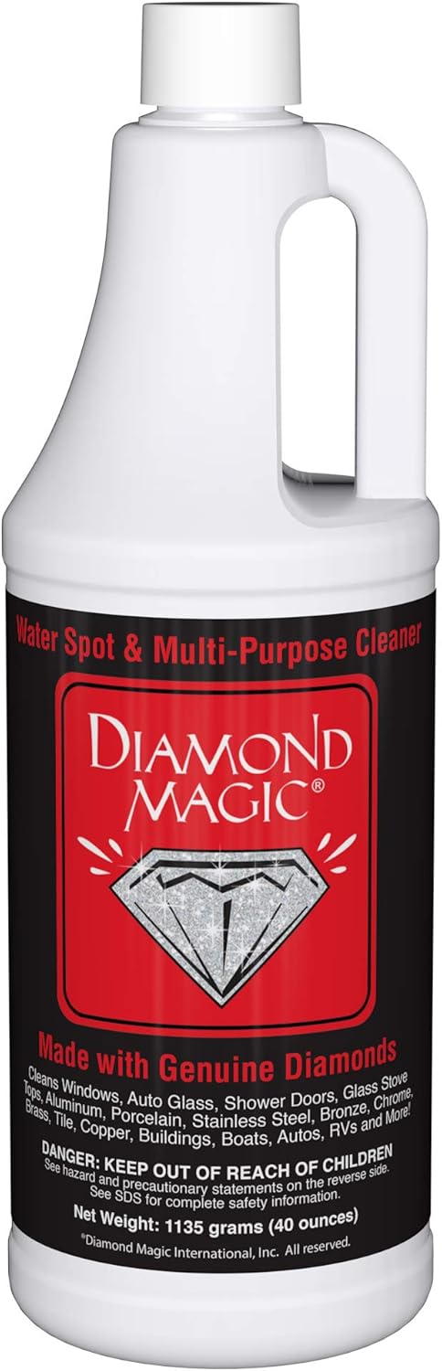 Water Spot & Multi-Purpose Cleaner (40 Ounces) Clean with The Power of Genuine Diamonds! Professional Cleaner/Hard Water Stain Remover. Made in The USA!