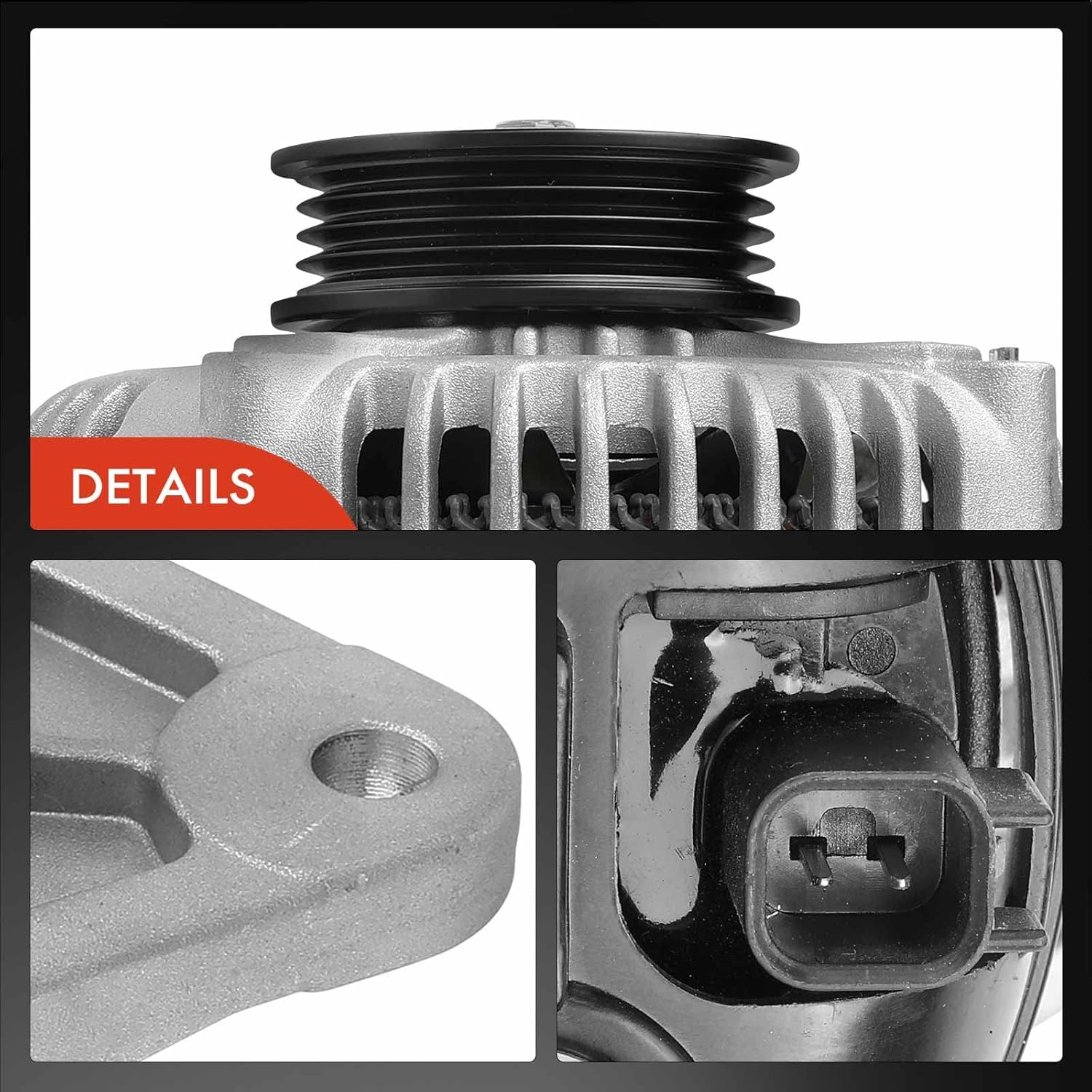 A-Premium Alternator Compatible with Chrysler PT Cruiser 2006 2007 2008 2009 L4 2.4L Turbo, 136Amp 12V CW 4-Groove Pulley, Replace# 5034702AA