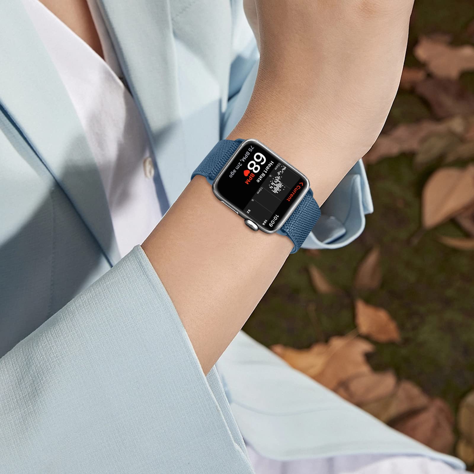 chinbersky 8 Pezzi Cinturino Compatibile con Cinturino Apple Watch 40mm 38mm 41mm, Regolabile Sportiva Nylon Elastico Cinturino per iWatch Serier 10 9 8 7 6 SE 5 4 3 2 1