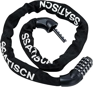SSATISCN Bike Lock, 5 Digit Resettable Combination Bike Chain Lock, 3.2 FT Bike Locks Heavy Duty Anti Theft, Security Thic...
