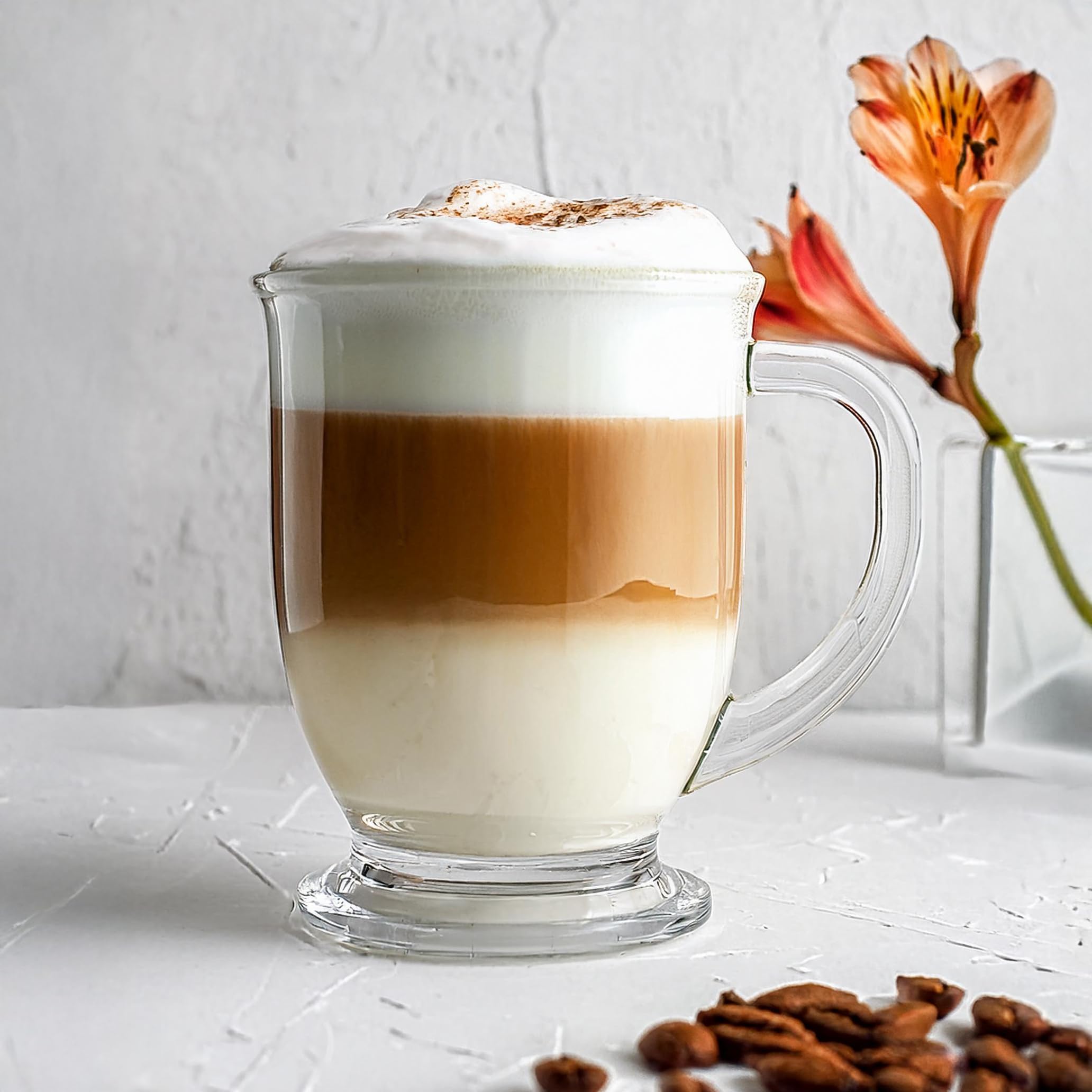 Glasmark KROSNO 1992 Koffieglas Koffie Glas Met Handvat Thee 200 ml Robuust Vaatwasserbestendig Hoogglans Transparant