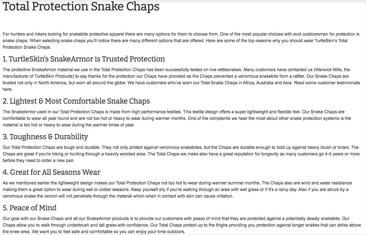 Total Protection Snake Chaps - Sage Green (Regular, Short Inseam)