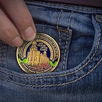 Vista 7 de Armor Coin & Emblem - Medallones del templo LDS Logan Utah con caja de lata de lujo y paño de pulido adicional, juego de 2 medallones