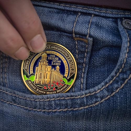 Miniatura 7 de Armor Coin & Emblem - Medallones del templo LDS Logan Utah con caja de lata de lujo y paño de pulido adicional, juego de 2 medallones