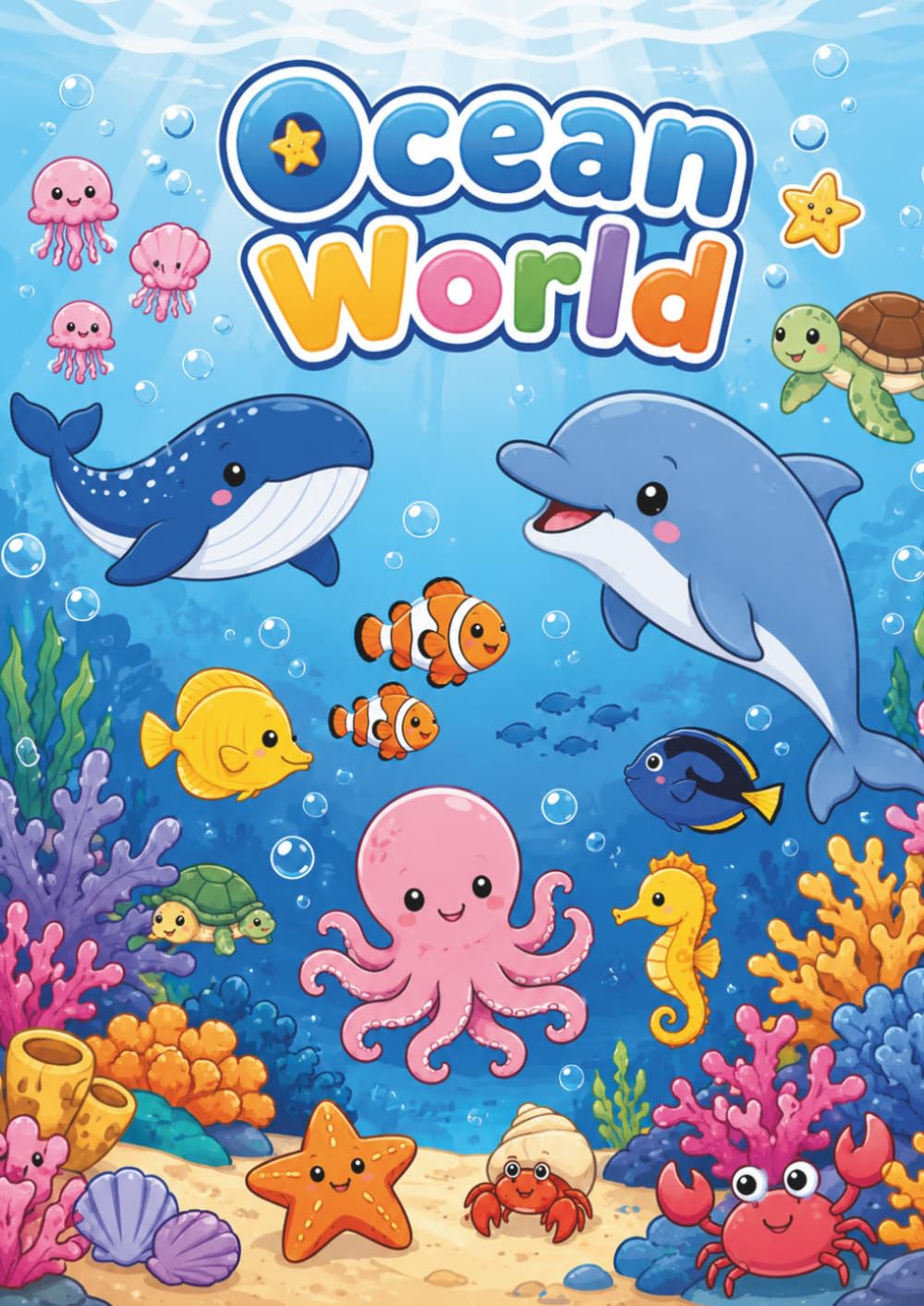 Ocean World: Cute Sea Animals Coloring Book for Kids Ages 4–8