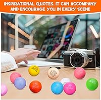 Vista 7 de Libima 50 bolas motivacionales para el estrés a granel de 1.57 pulgadas de espuma pequeña colorida con citas inspiradoras para aliviar el estrés