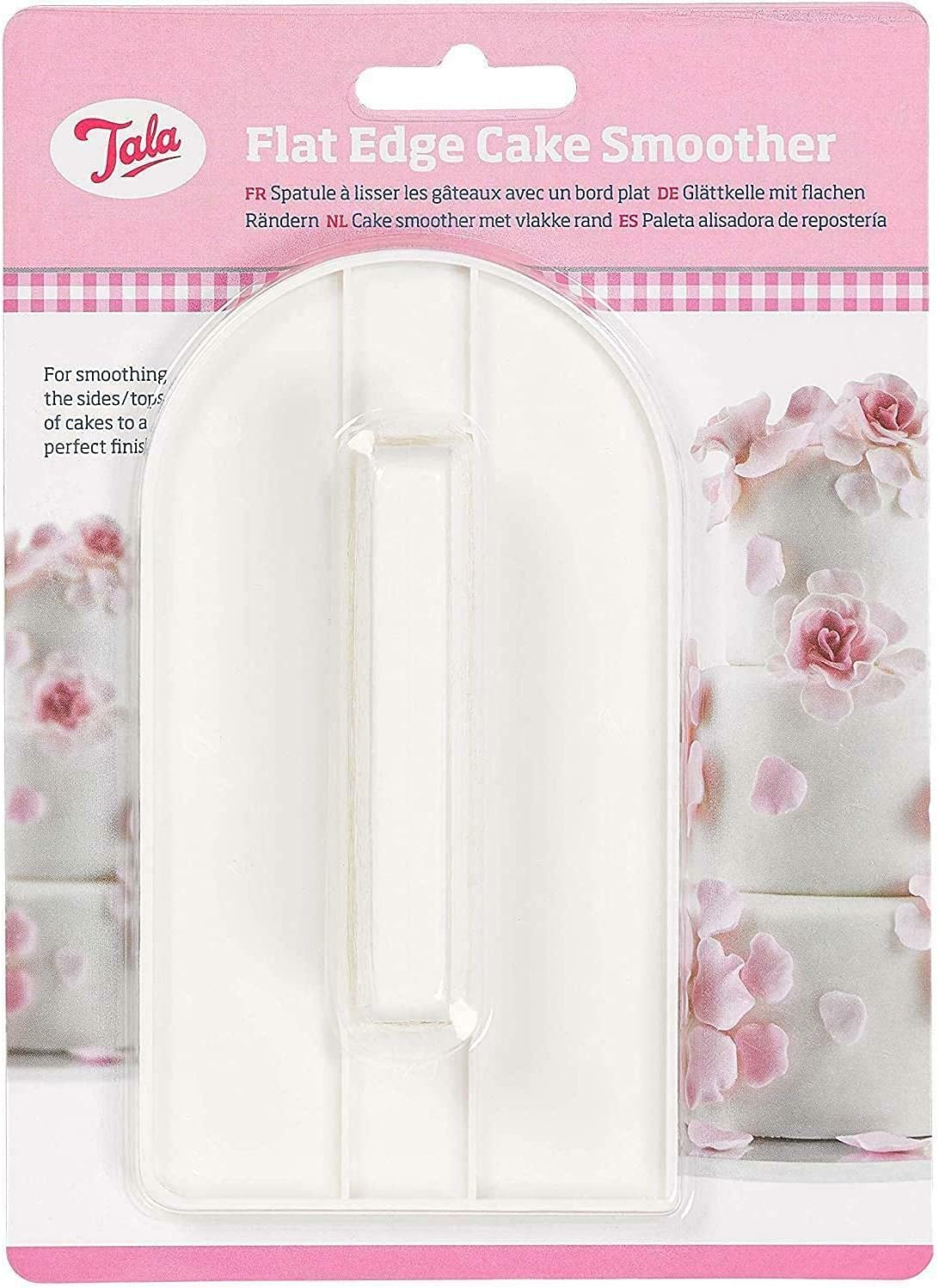 Tala Flat Edge Cake Smoother - Fondant Icing Smoothing Tool - Cake Scraper with Easy-to-Use Handle - BPA-Free Fondant Tools - 20cm x 14.5cm x 3cm, White