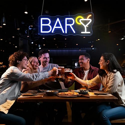 Miniatura 8 de Letrero de neón de barra de 14 x 9 pulgadas, decoración de luz de neón LED para el hogar, restaurante, concierto de música, pub, fiesta de cócteles