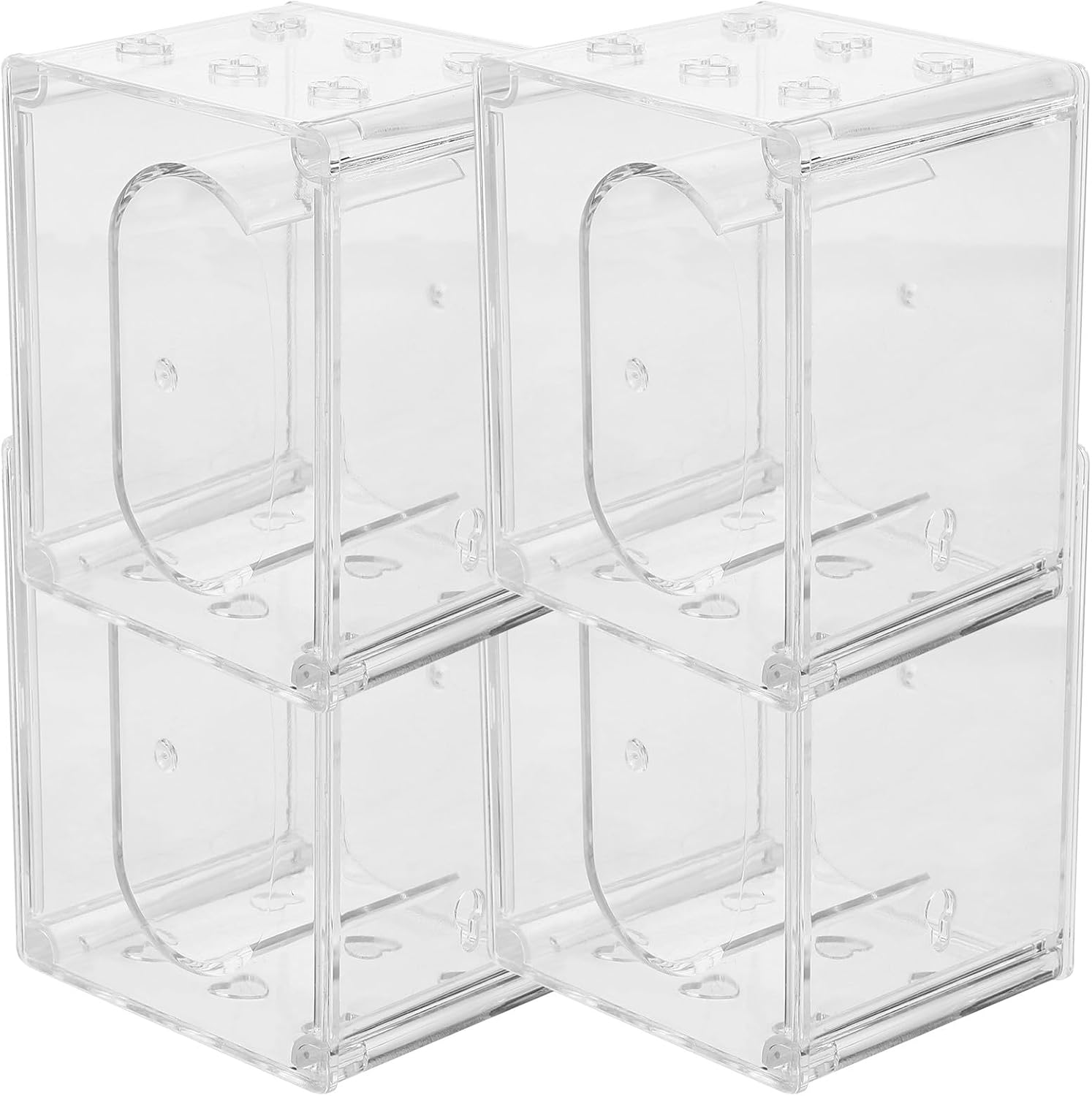 Alipis 4pcs Plastic Watch Case Organizer Box for Travel and Display, Square Jewelry Storage Holder for ’ Electronic and Crystal Watches