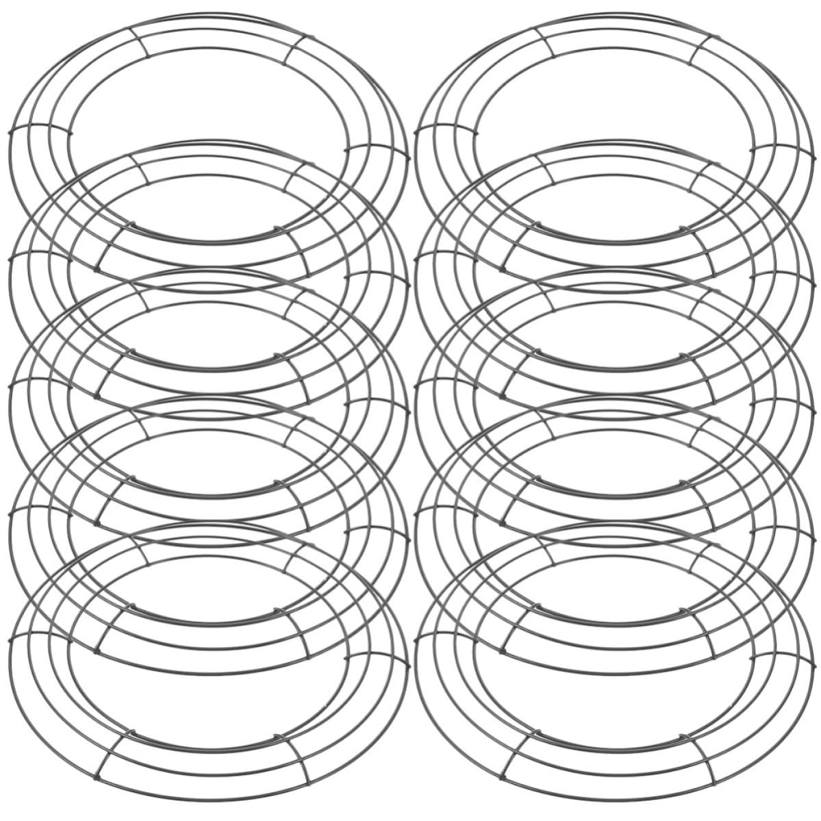 Artibetter 10 Pièces Anneaux Ronds en Fer Légers et Réutilisables pour Base Couronne de Noël à Fabriquer, Cadre de Guirlande pour Décoration de Table et DIY