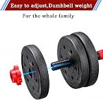 Adjustable Dumbbell Set, 20 lbs/10 kg Free Weights Dumbbells Sets with Connector Changeable Dumbbell Barbell Kettlebell for Women Men Home Gym Workout Fitness Workout Equipment