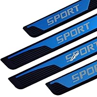 Vista 3 de GZBFTDH Protector de rasguños para umbral de puerta de automóvil, para Chevy Blazer Trax Bolt EV/EUV, accesorios de automóvil, cubierta de acero Azul