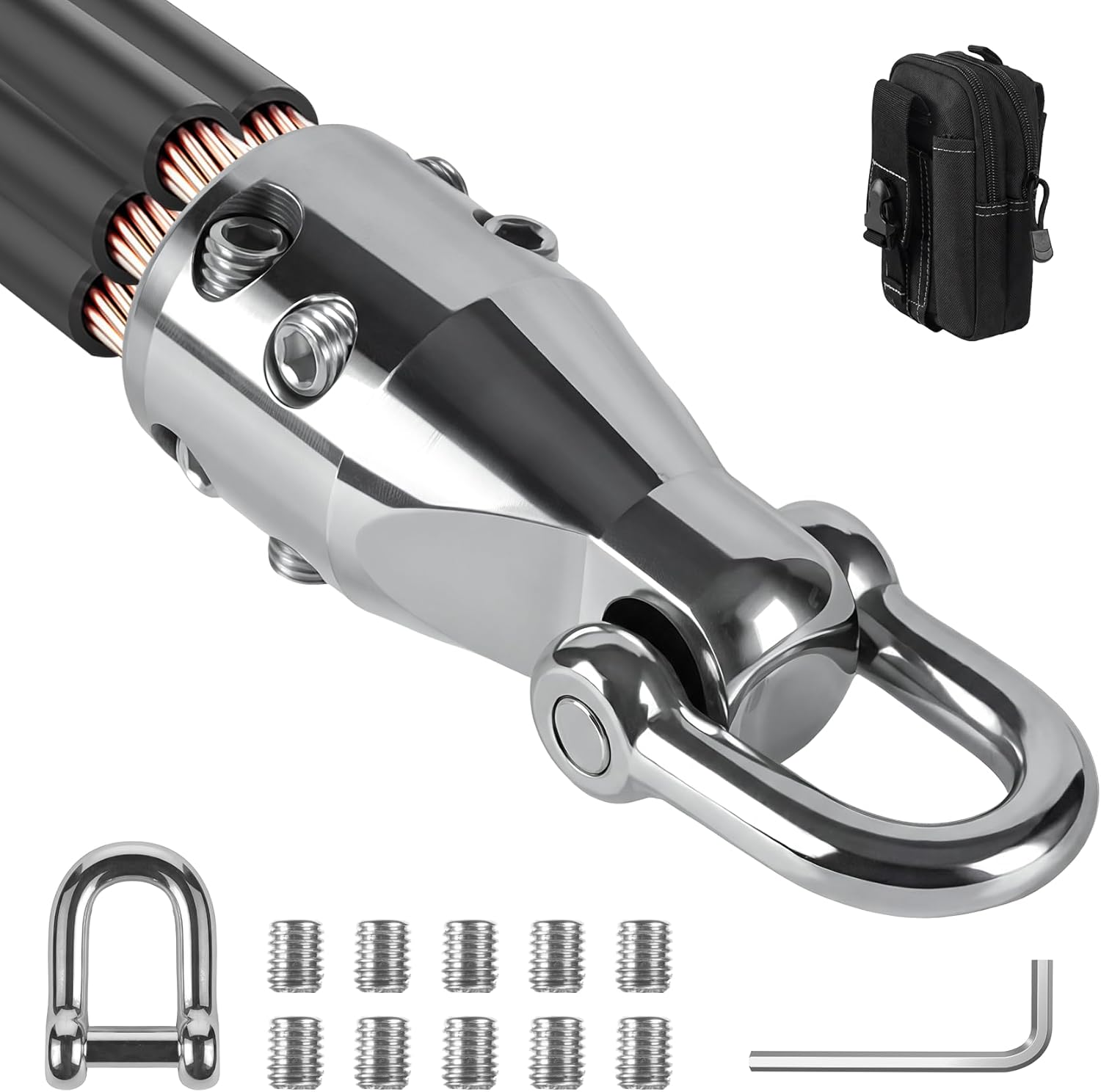 Wire Pulling Attachment, Fits 2/0–4/0 MCH Copper & Aluminum Wires，Heavy Duty Stainless Steel Construction, Easy Pull Through not less than 2" Conduit, Electrical Cable Pulling Tools