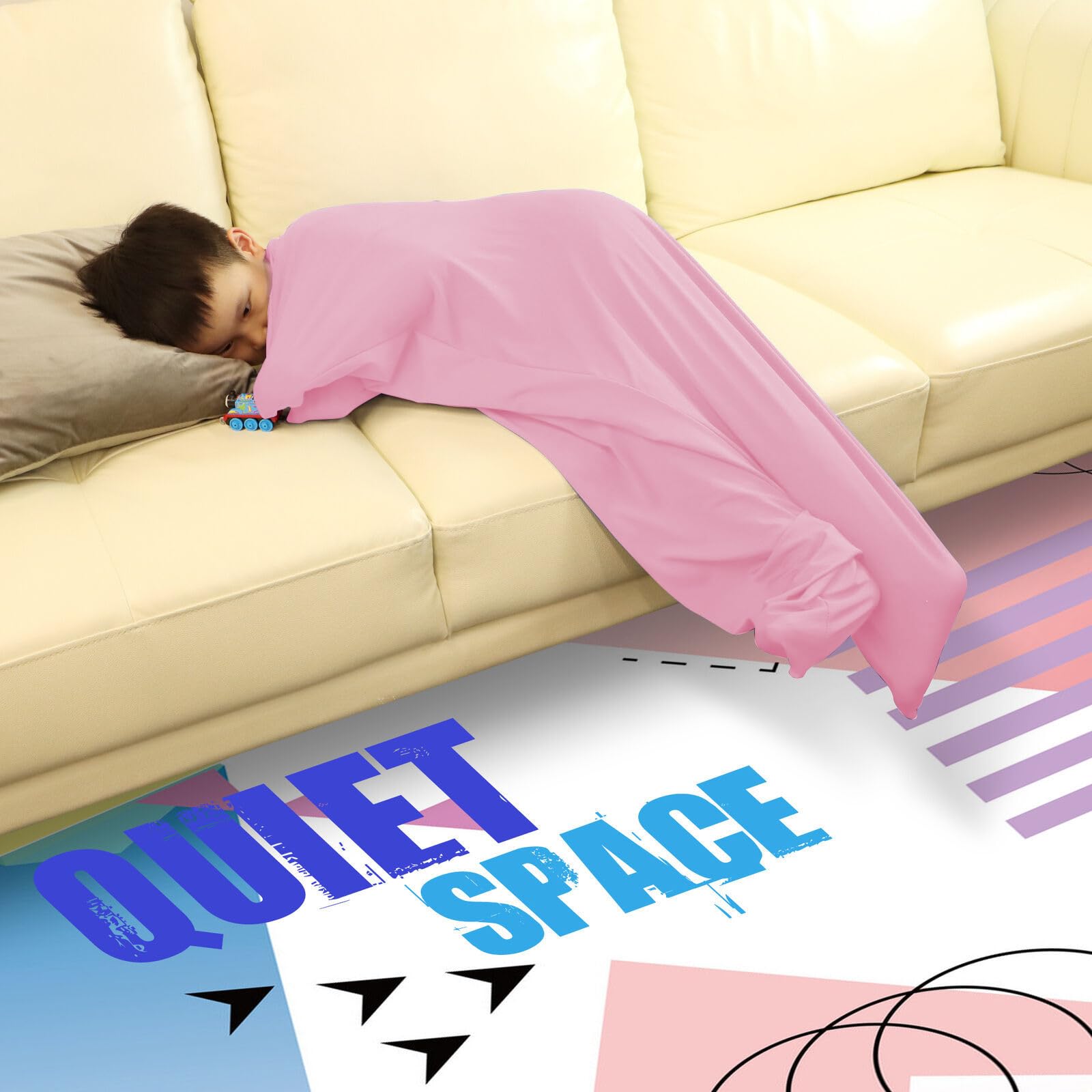 Calze sensoriali per adulti, 165 x 73,7 cm, elasticizzate, per alleviare lo stress, per adulti con autismo, ansia (colore rosa, XL/163-191 cm)