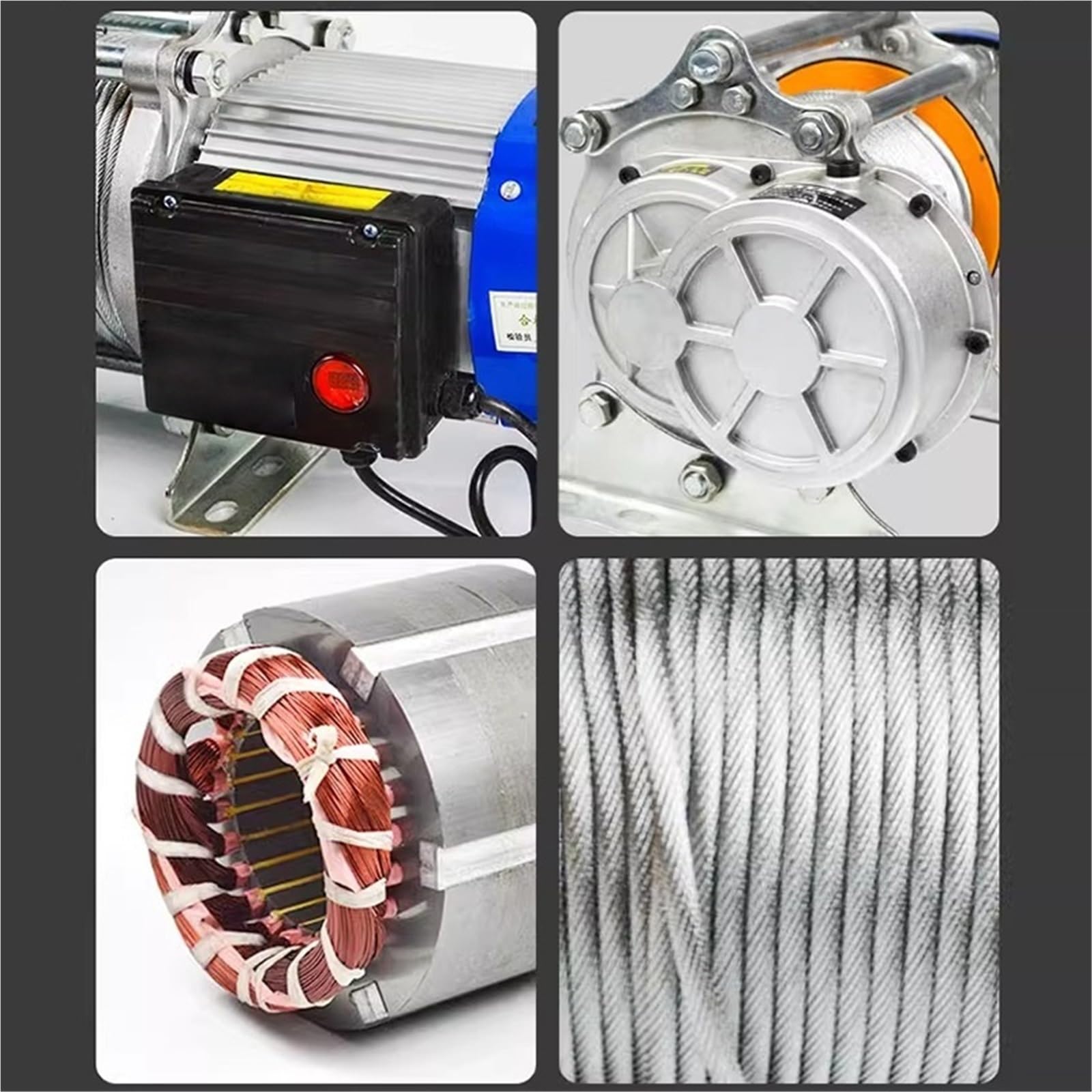 Wciągnik 1T/1,5T Aluminiowa Winda 220V Mały Dźwig Domowy Elektryczny 1 Tona Wciągarka Dźwigi i wciągniki holownicze(220V-1T-60M)