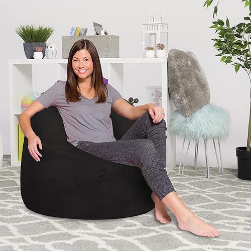 Miniatura 191 de Posh Creations - Sillón puff para niños, adolescentes y adultos, incluye funda extraíble y lavable a máquina, grande de 38 pulgadas, piel de conejo