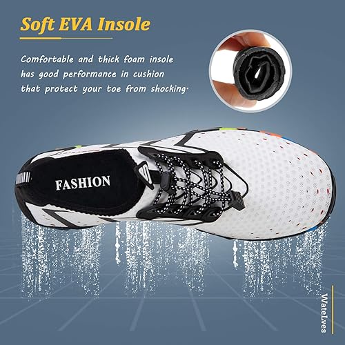 Miniatura 8 de WateLves - Zapatos de agua para hombres y mujeres, con sensación de estar descalzo, para natación, playa, piscina, surfear, hacer yoga o ejercicio