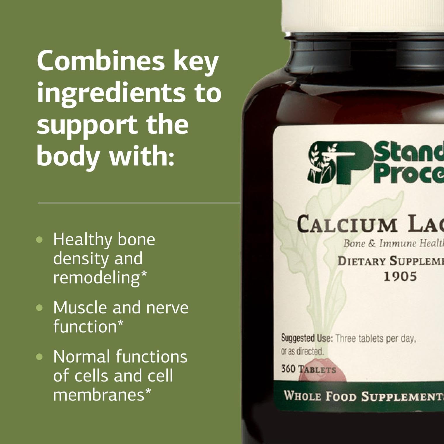 Standard Process Calcium Lactate, Bone & Immune Supplement, 360 Tablets — Amazon image 4