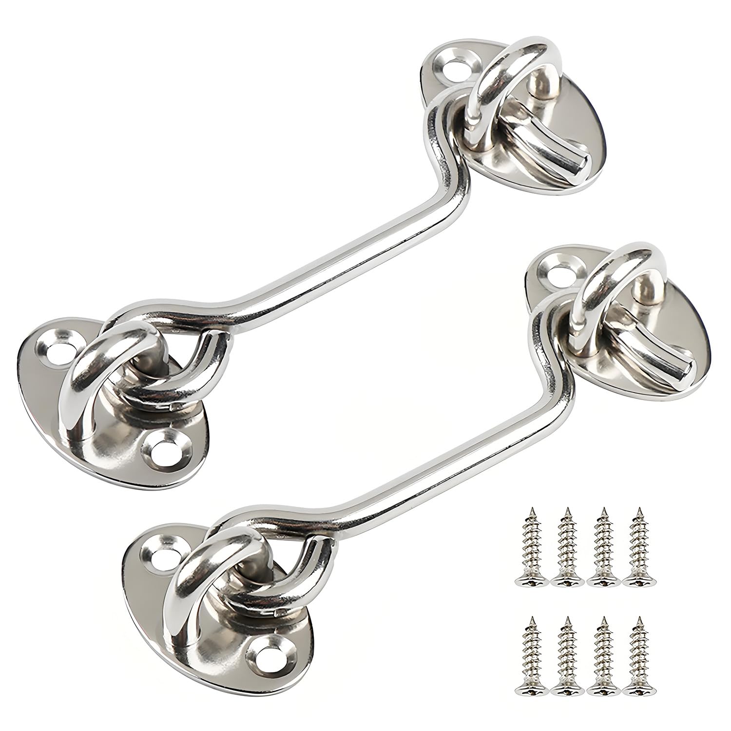 Chiusura a gancio e occhiello in acciaio inox (2 Pezzi), 100 mm Gancio per Cabin