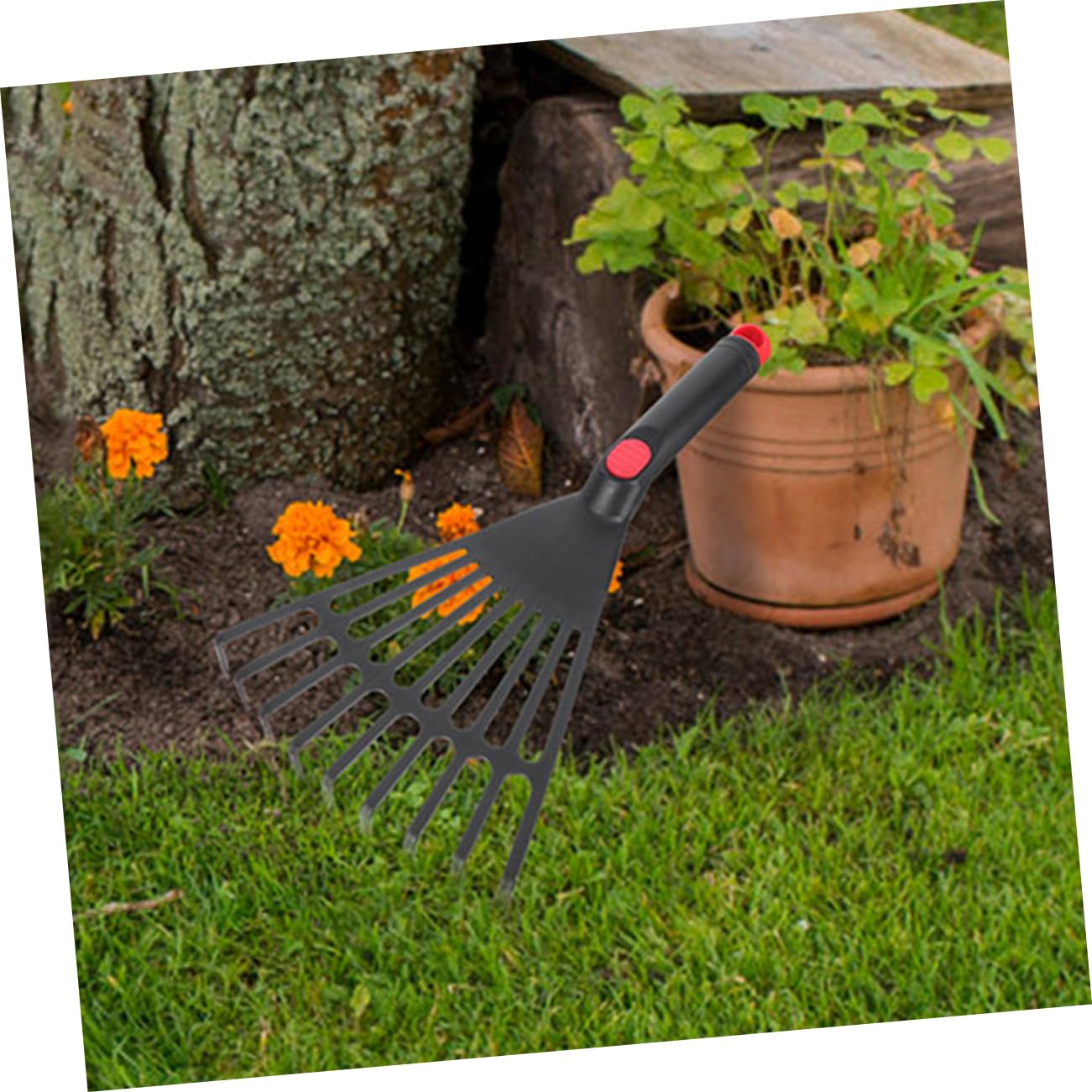 Abaodam 3 Ensembles Râteau De Jardinage Portable avec Manche Outil De Jardinage Pratique pour Râteau Petit Et pour Étroits Et Activités Extérieures 3 Pièces * 3