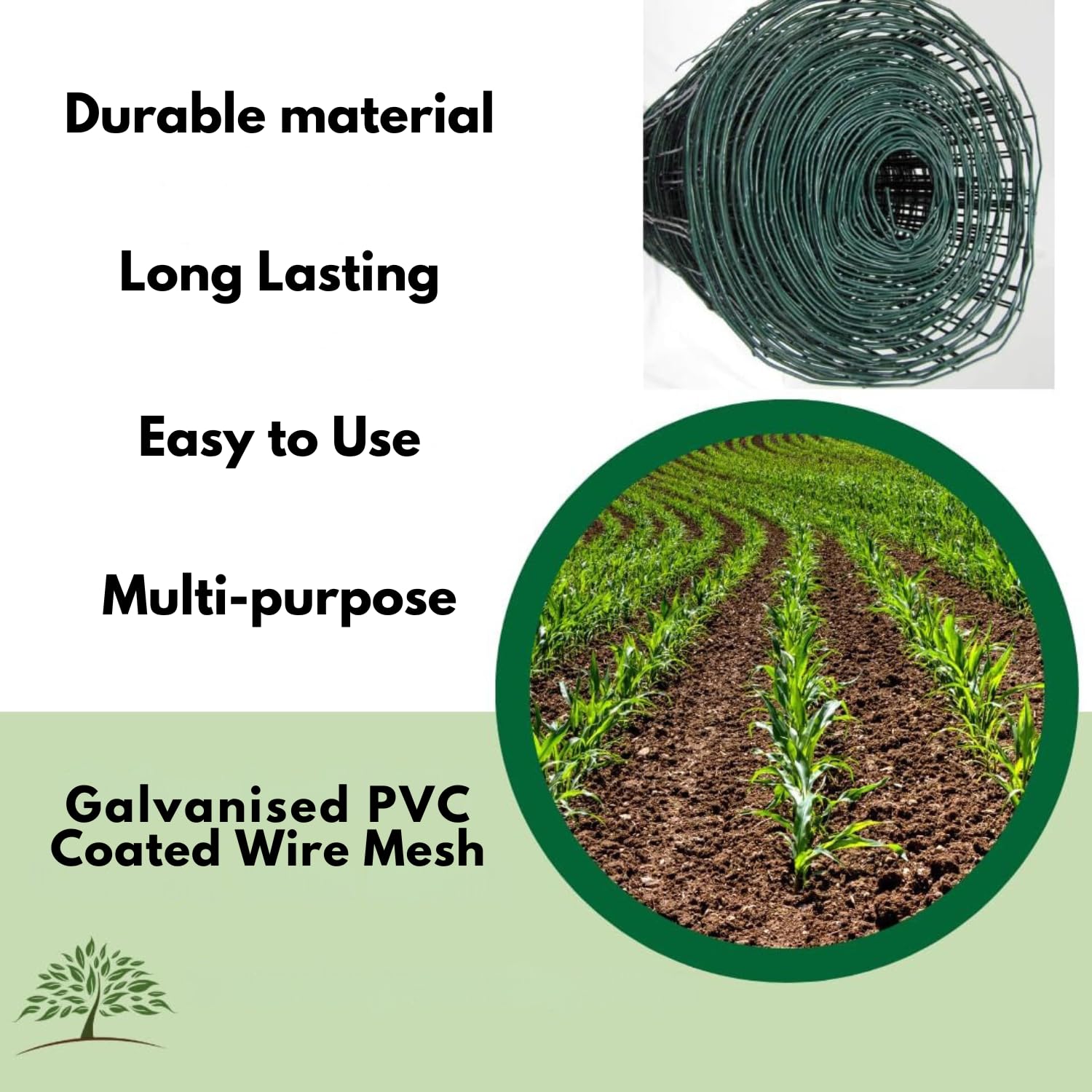 Yeepeo 40 cm × 10 m gaasdraad, zeshoekig gaas, PVC-gecoat konijnengaas, kippengaas, groene draadgaas voor tuindierenhokken, 15 x 25 mm mazen, 0,5 mm draad