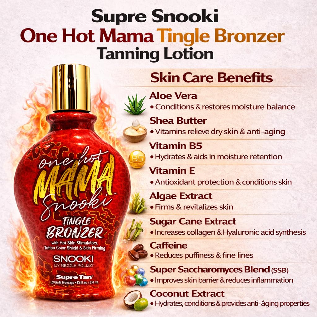 Snooki One Hot Mama Tingle bronzer with Hot Skin Stimulators, Tattoo Color Shield & Skin Firming 12oz