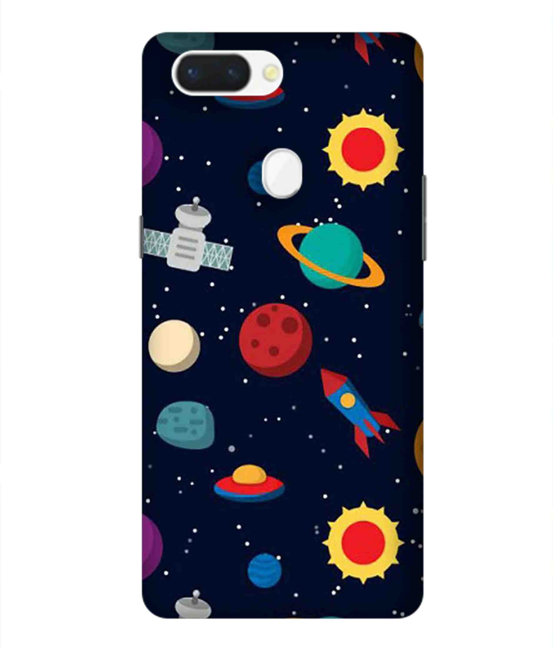 PRINTFIDAA Cartoon Planets in Universe Print Designer Back Cover for Oppo F7