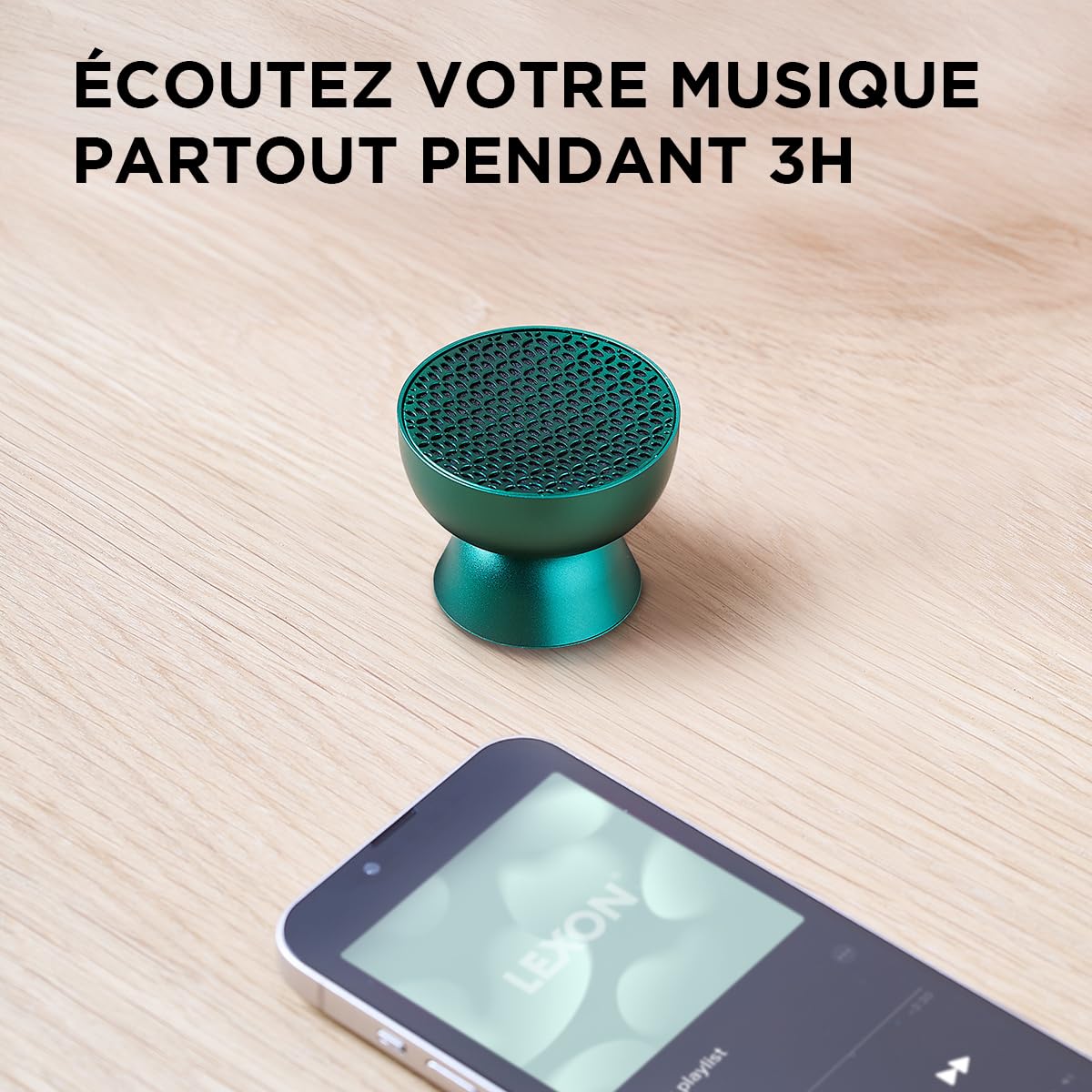 Lexon Mini Enceinte Bluetooth Portable TAMO, Appairable en réseau, à Commande Tactile, Micro et Haut-Parleur intégré, Rechargeable sans Fil pour PC et Smartphone - Noir