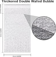 Vista 3 de 100Pack Self-Seal Bubble Out Bag Pouches 4 x 6 Inch Small Bubble Pouches Bags, Double Walled Bubble Cushioning Bags, Self-Sealing Protective Wrap