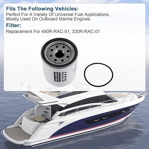 Vista 34 de CARMOCAR Conjunto de filtro de separador de agua de combustible marino S3213 Elemento de filtro con cuenco de recolección de repuesto para motor